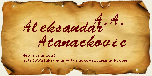 Aleksandar Atanacković vizit kartica